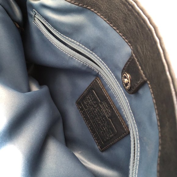 COACH "Madison Gathered" Pleated Leather Carry All Rare Midnight Color NWT - Picture 7 of 12